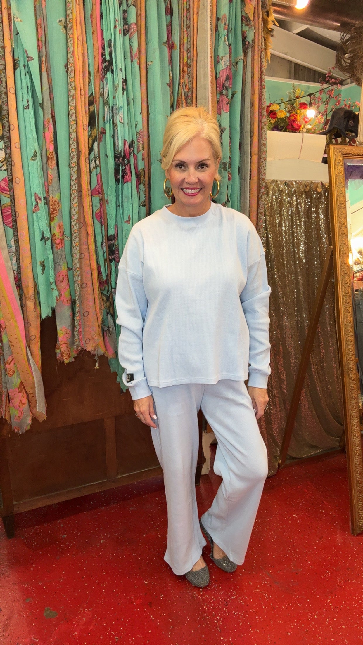 Light Blue LULU MAC Waffle Pants