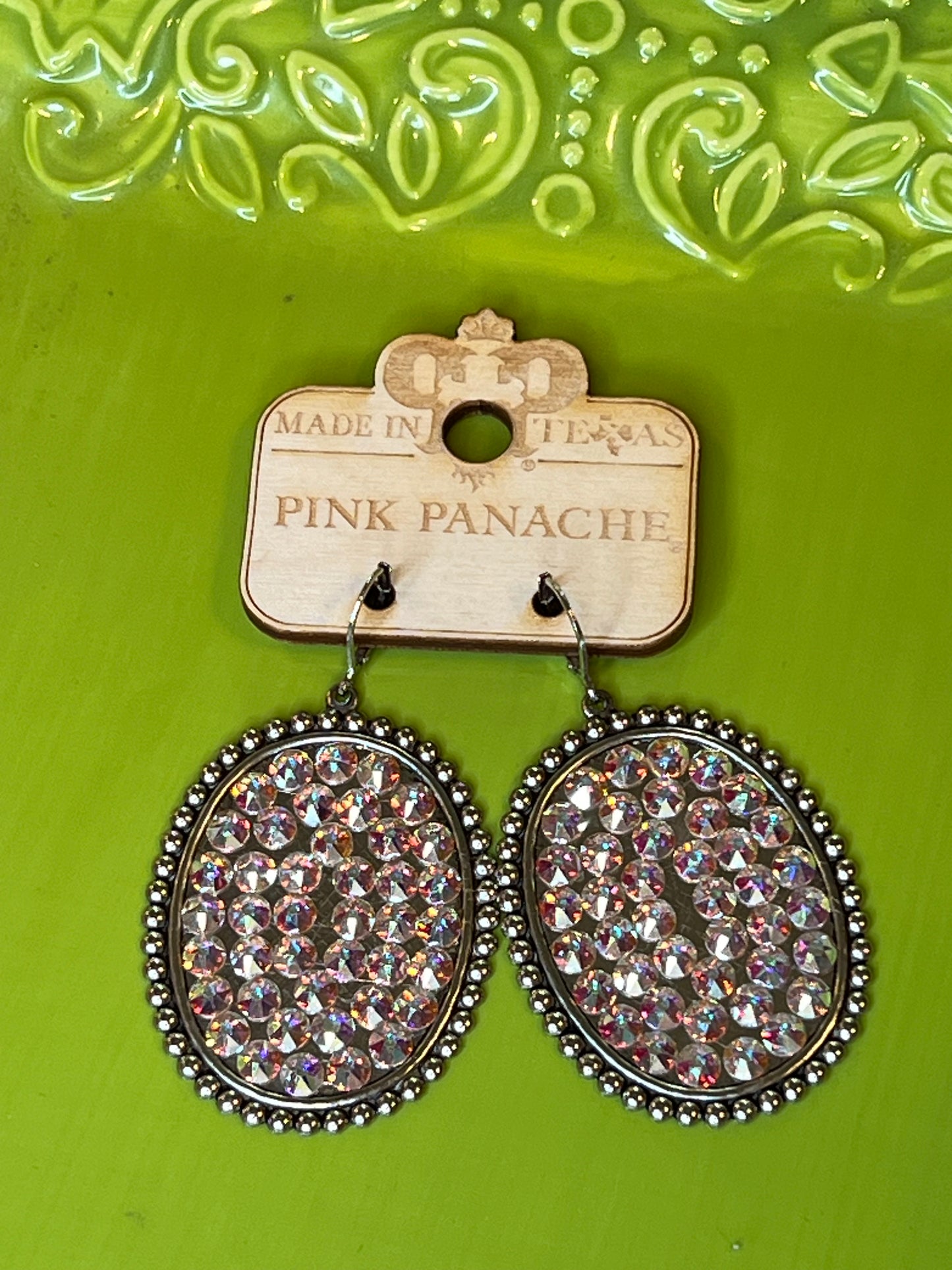 The OG Large Disc Earrings in Silver and AB Stones