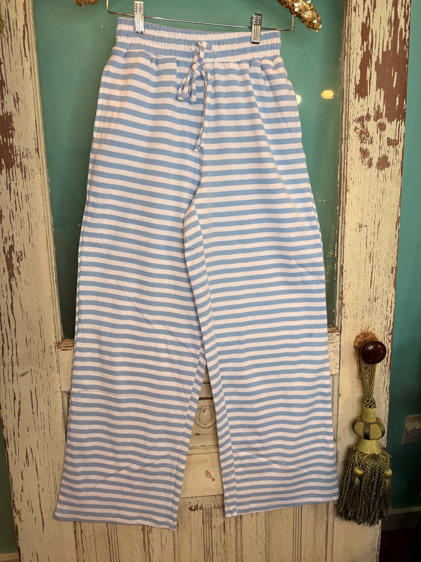 Lulu MAC Light Blue/ White Striped Pants