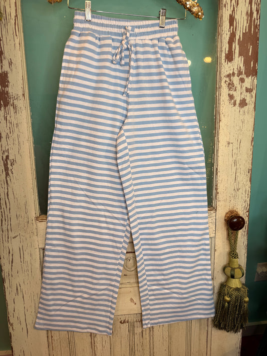 Lulu MAC Light Blue/ White Striped Pants