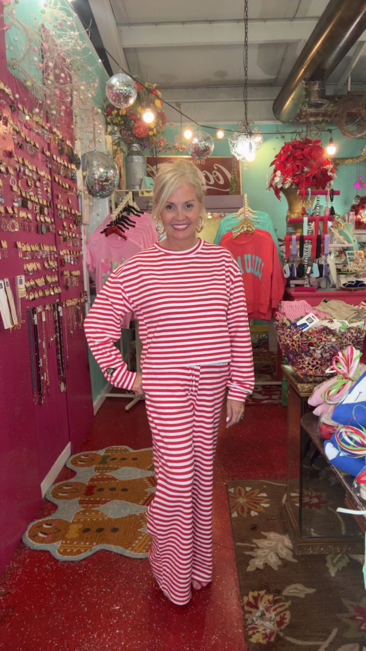 LuLu MAC Red Striped Top