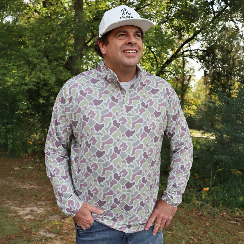 Southern Limit 1/4 Zip Light Camo Pullover