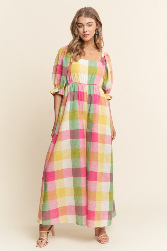 The Shelby Checkered Jumpsuit