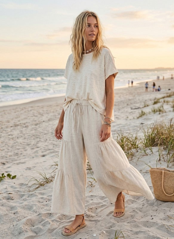 The Thea Linen Pant in Natural