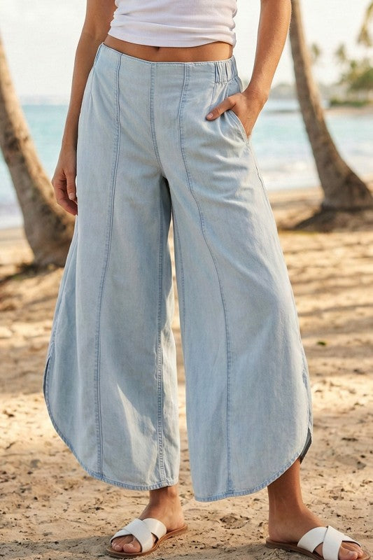 The Wynn Chambray Tulip Pants